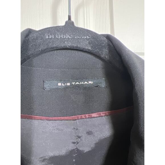 Elie Tahari Black 3 Button Blazer Stretch Career Business Women's 10 Corporate - Picture 4 of 7